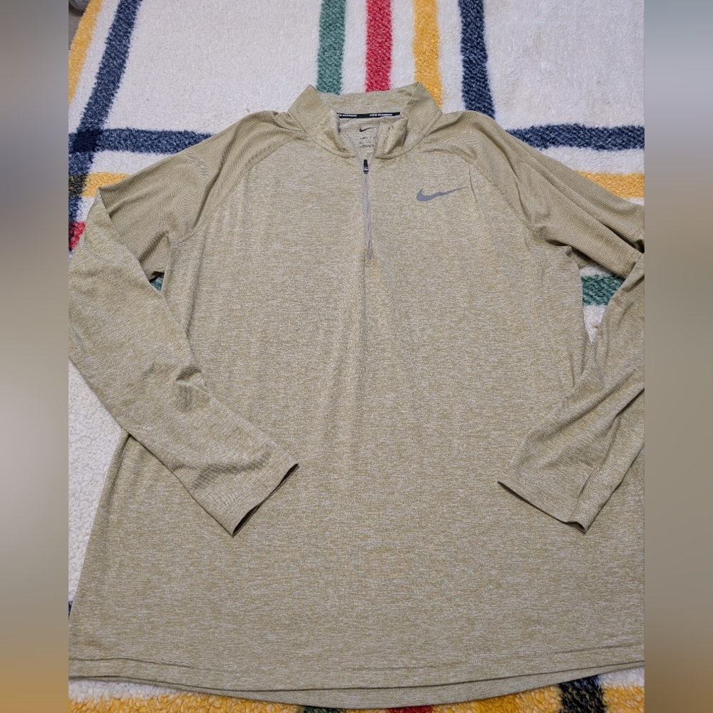 Nike Men's Beige Zip-Up Sweater